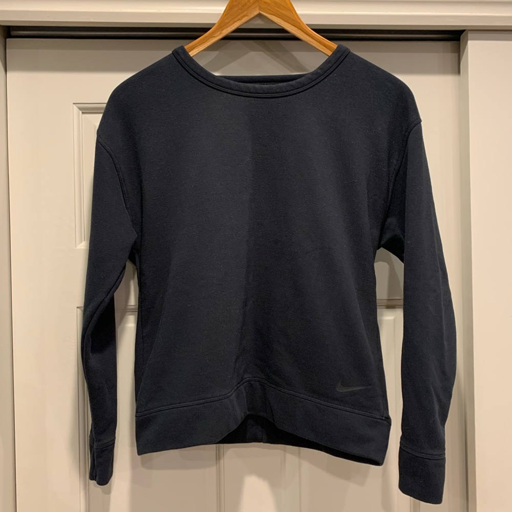 Nike black sweatshirt top with cut-out back. Size:XS